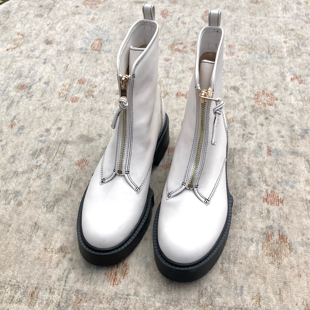 Coach White Ankle Boots with Black Sole - Picture 8 of 9